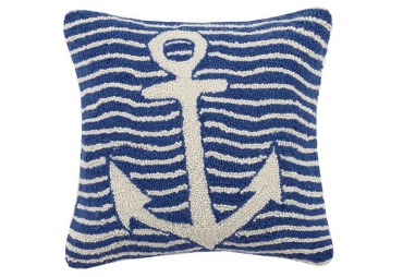 Anchor and the Waves Hooked Pillow