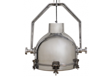 Ship's Main Hold Lamp  Polished Aluminum and Brass