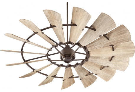 Windmill 72 inch Oiled Bronze with Weathered Oak Blades Indoor Ceiling Fan