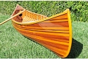 Hand Built Custom Wooden Canoe With Ribs and Curved Bow