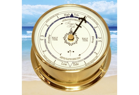 Solid Brass Marine Tide Clock White Dial