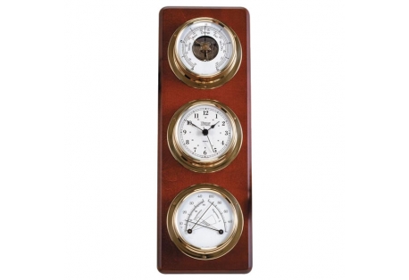 Weather Station Plaque, barometer, and a comfortmeter (combination thermometer/hygrometer)