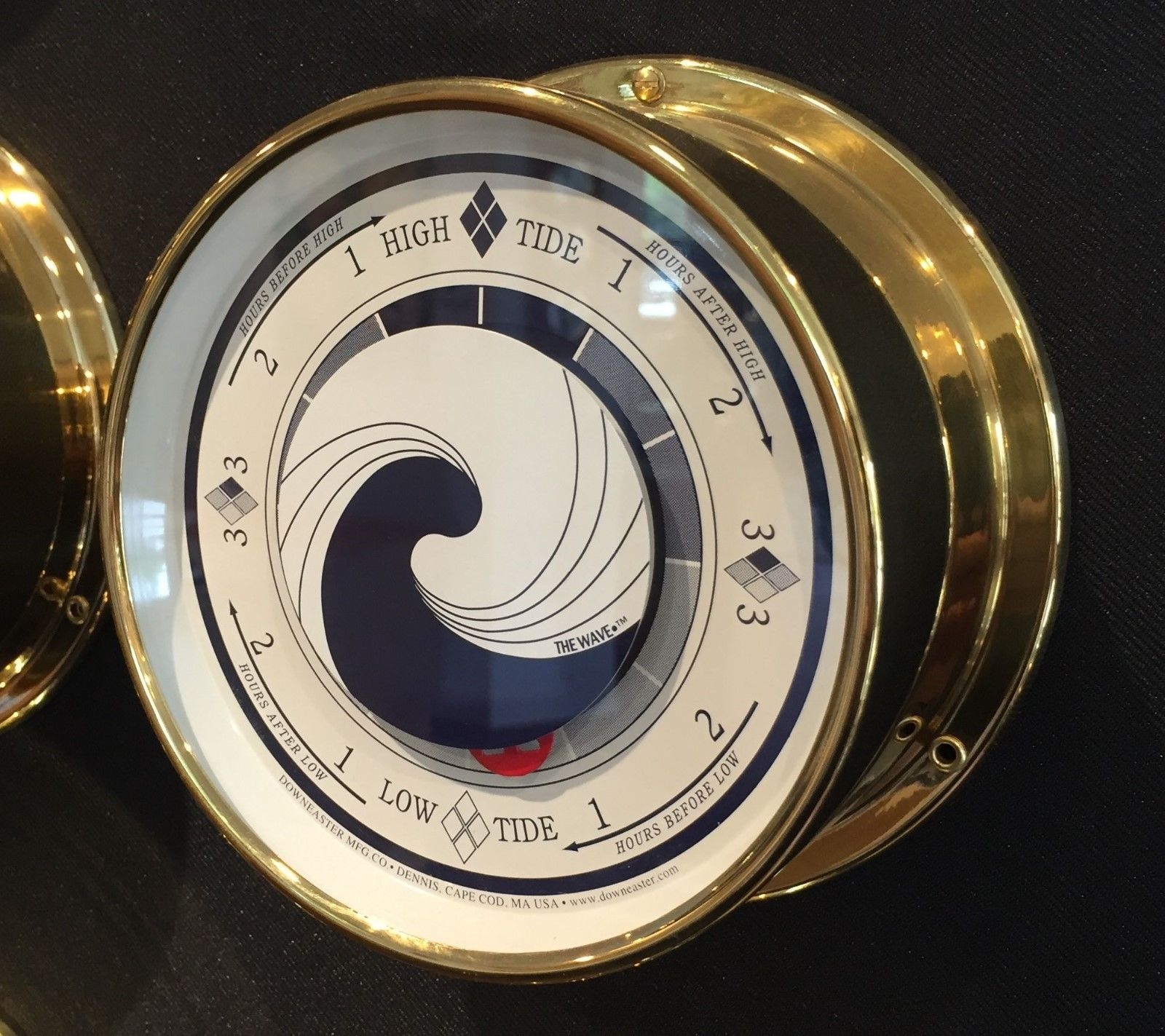 White Dial Made in USA Solid Brass Tide Clock Downeaster Wind & Weather 