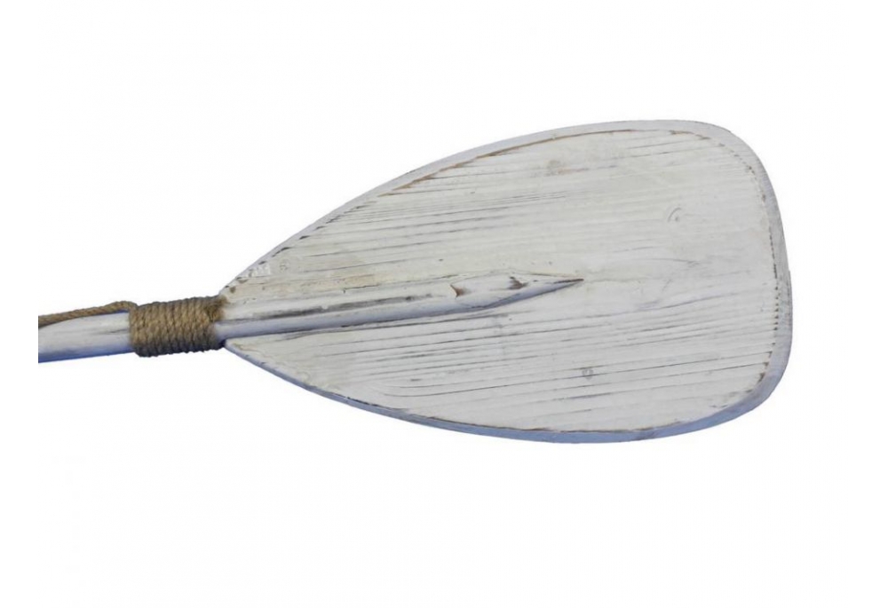 Decorative Wooden Rustic White Boat Paddle