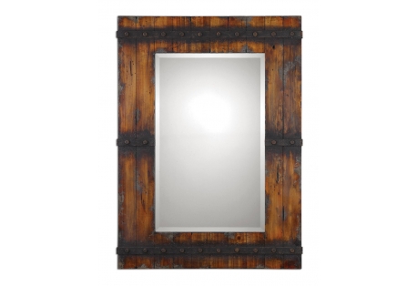 Antiqued Distressed Wall Mirror