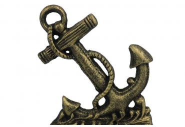 Antique Gold Cast Iron Anchor Door Stopper 8"