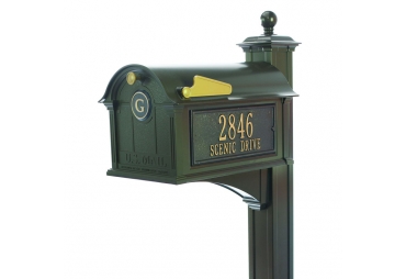 Large Balmoral Mailbox Side Plaques, Monogram & Post Package