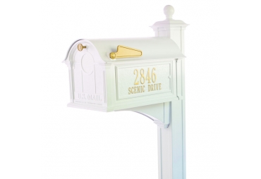 Balmoral White Mailbox Side Plaques, Post Package