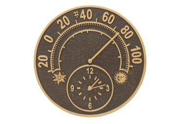 14" Solstice Clock And Thermometer