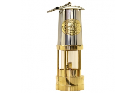 Brass Yacht Lamp with Stainless Steel Bonnet
