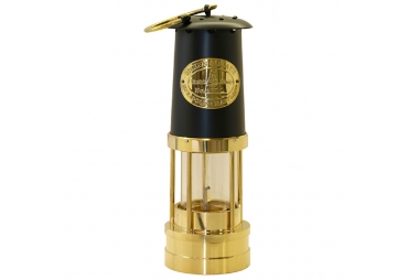 Brass Yacht Lamp with Black Bonnet