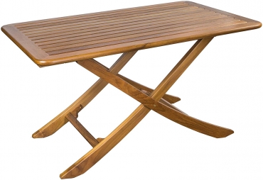Teak Large Adjustable Slat Top Table