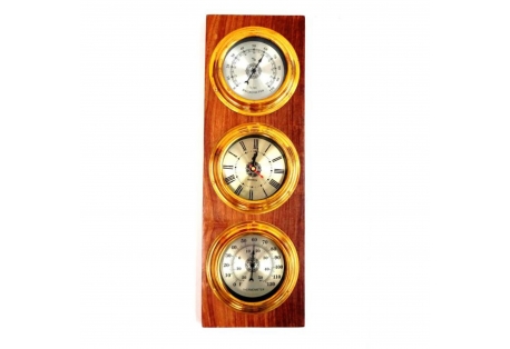 Weather Station Plaque Clock, Barometer, Hygrometer 