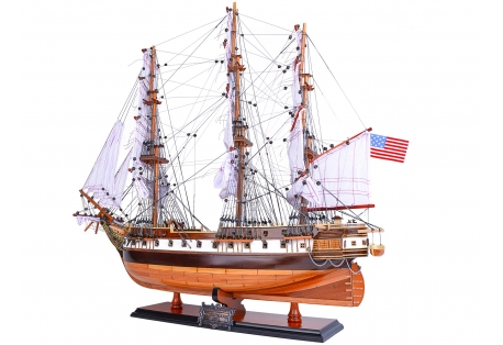 Handcrafted USS Constellation Scaled Wooden Boat Model 