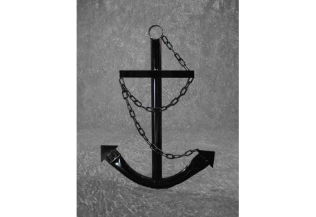 Steel Navy Anchor with Chain 36" - Black