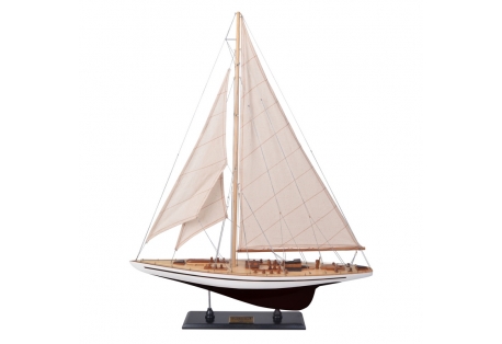 1933 Endeavour J Class Sailboat Wooden Handbuilt Scaled Model 