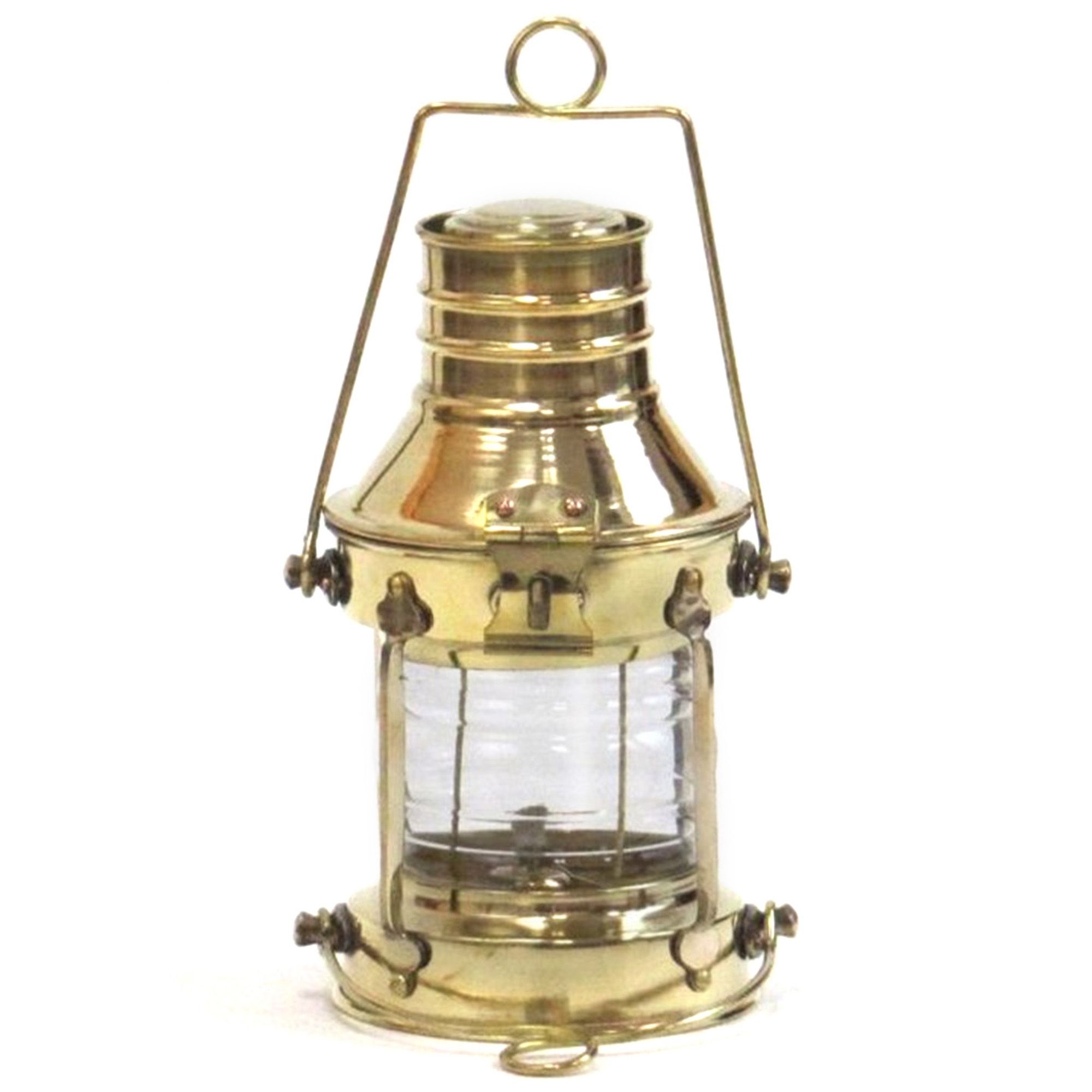 Brass Lantern Green Oil Lamp Vintage Style Ship Classic Marine 