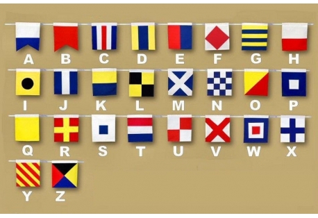 Set of 26 - Decorative Cloth Nautical Alphabet Flags 20"