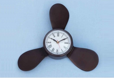 Antique Copper Ships Propeller Clock 18"