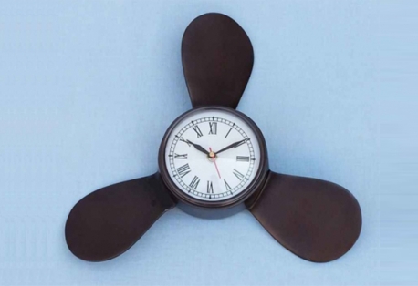 Antique Copper Ships Propeller Clock 18"