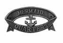 Antique Silver Cast Iron Mermaid Quarters Sign 9"