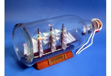 USS Constitution Ship in a Bottle 11"