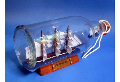 USS Constitution Ship in a Bottle 11"