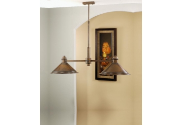 Two Light One Tier Chandelier from the American Coop Collection