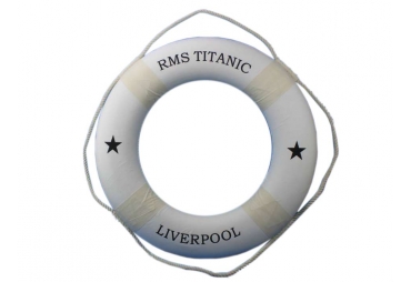 RMS Titanic Decorative Lifering 30" - White