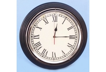 Black/Chrome Wall Clock 17"