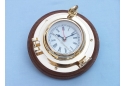 Brass Porthole Clock 7"