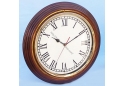 Rosewood/Brass Wall Clock 17"