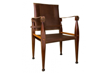 Bridle Safari Leather Campaign Chair