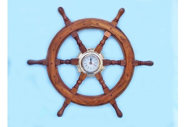 Ship Wheel Porthole Clock 24"