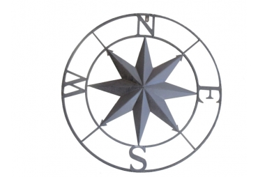 Metal Rose Compass 27"