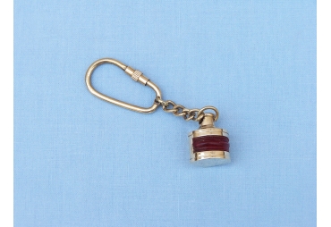 Brass Red Ship Lamp Key Chain