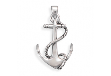 Oxidized Anchor Pendant