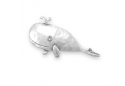 Oxidized sterling silver whale pin