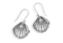 Oxidized Shell with Cultured Freshwater Pearl Earrings