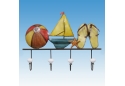 Metal Sandals Beach Ball And Sailboat Wall Plaque 20"