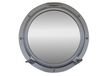 Decorative Silver Porthole Mirror 15"