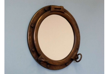 Bronzed Porthole Mirror 20"