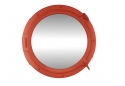 Decorative Orange Ship Porthole Mirror 24"