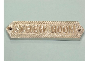 Chrome Screw Room Sign 6"