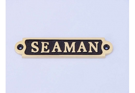 Solid Brass/Black Seaman Sign 4"