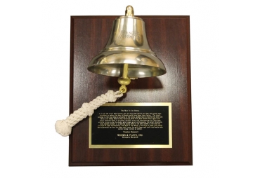 7" Brass Bell on Plaque by Weems and Plath 