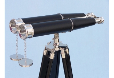 Admiral's Chrome/Leather Binoculars on stand 62"