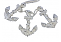 Wooden Rustic Whitewashed Decorative Triple Anchor Set 7"