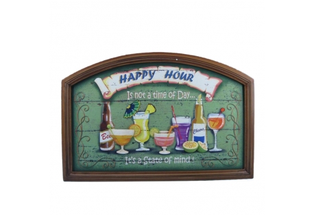 Wooden Happy Hour Wall Plaque 24"