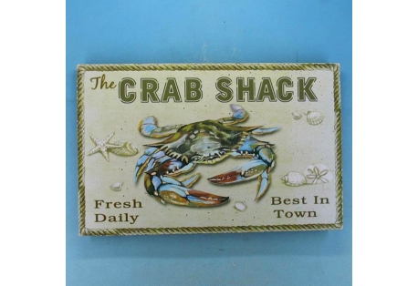 Wooden Crab Shack Beach Sign 16"